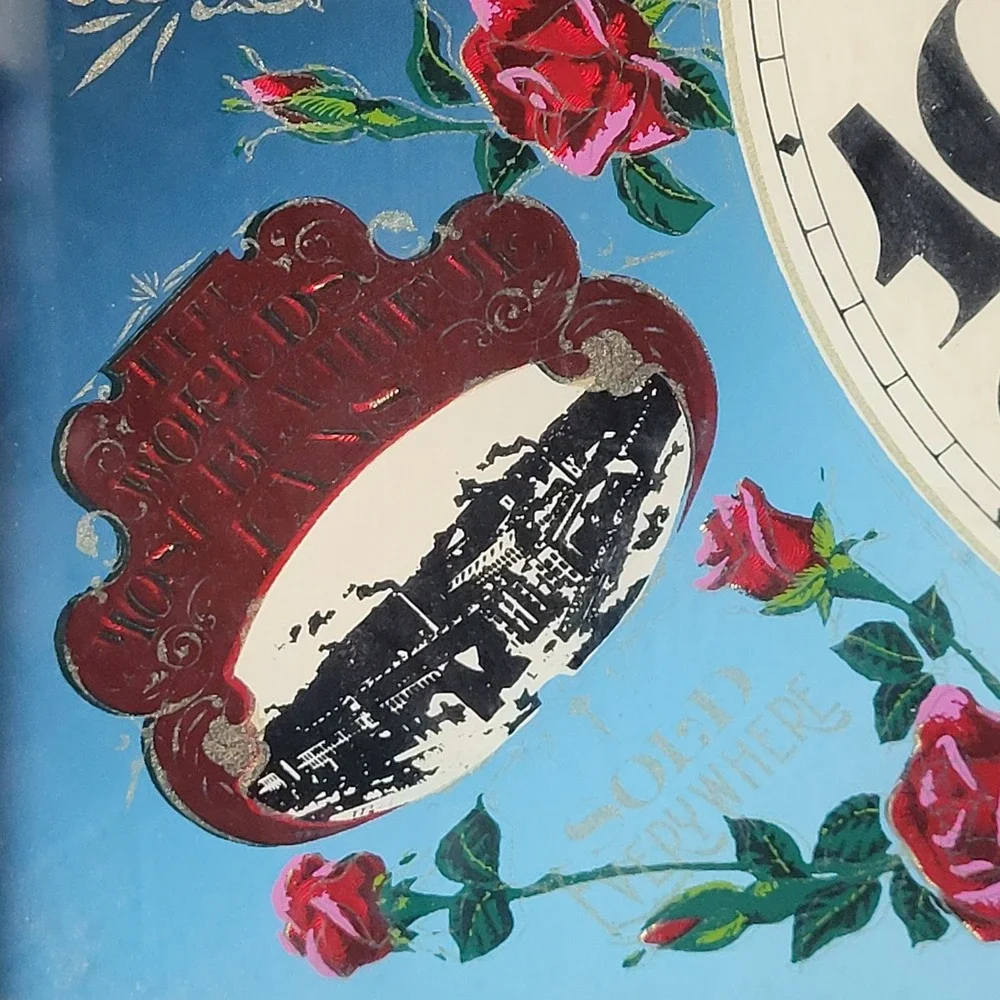 Vintage 1982 Casablanca Fan Co Wall Clock Hensley Glass Mirror Advertising 12